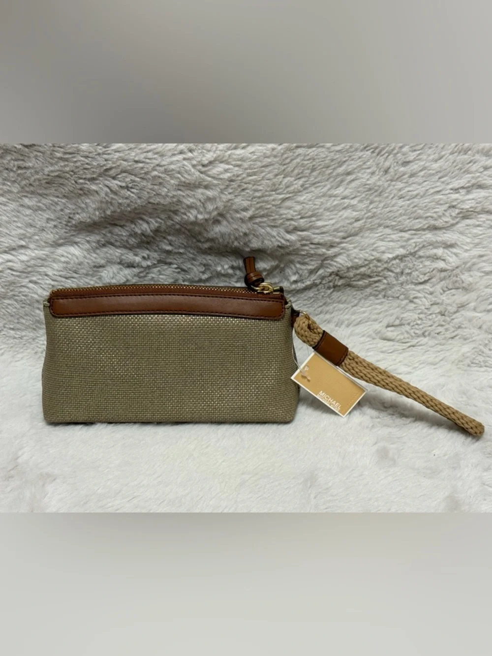 Michael Kors Gold and Brown Small Wristlet Pouch - Picture 5 of 9